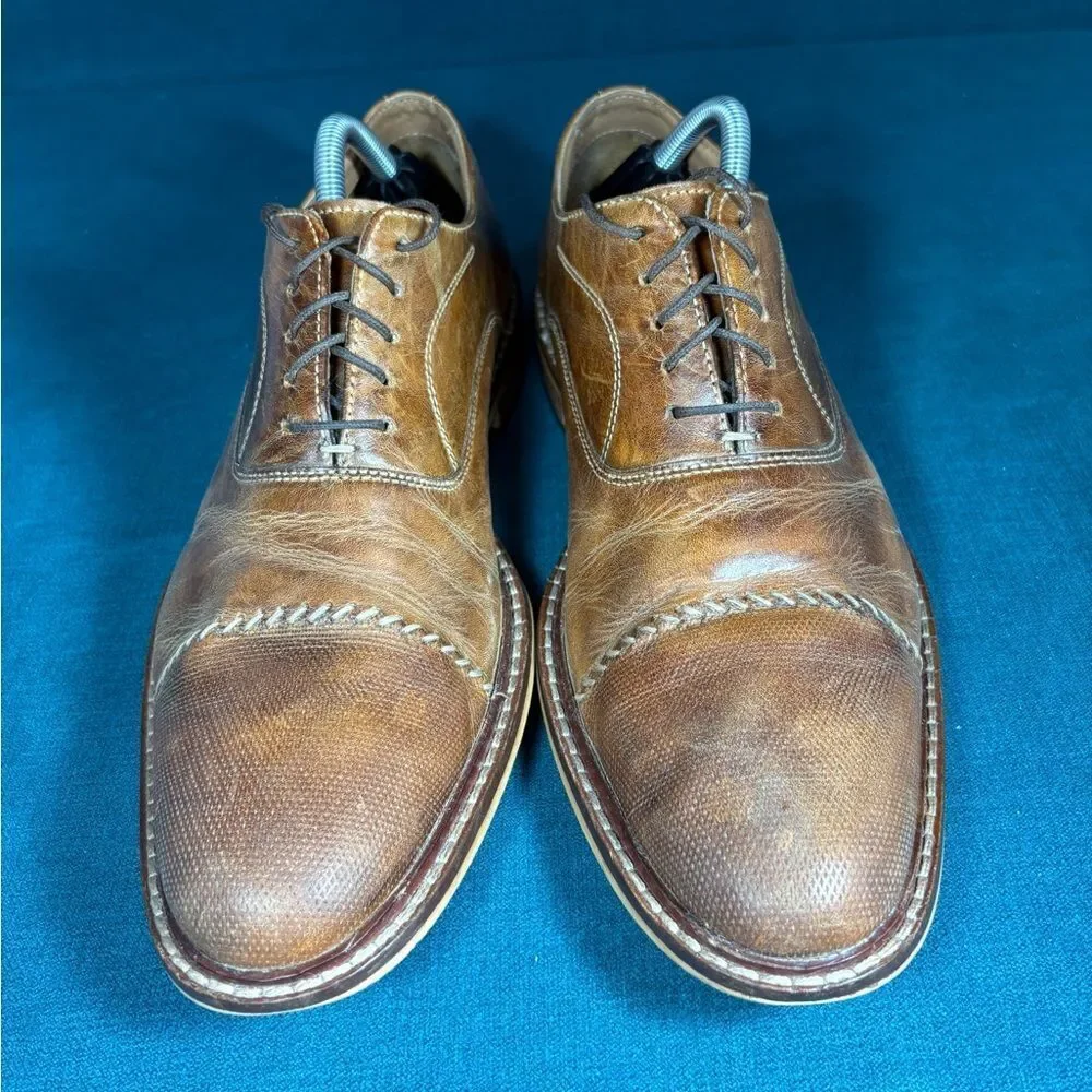 Joseph Abboud Brown Leather Cap Toe Oxford Dress Shoes Men’s Size 10M